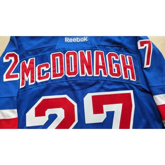 McDONAGH #27 2014-17 NY Rangers REEBOK Indo EDGE authentic jersey 46 M blue NHL